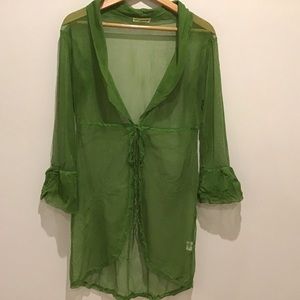 Nid D’Abeille Green Mesh Cardigan